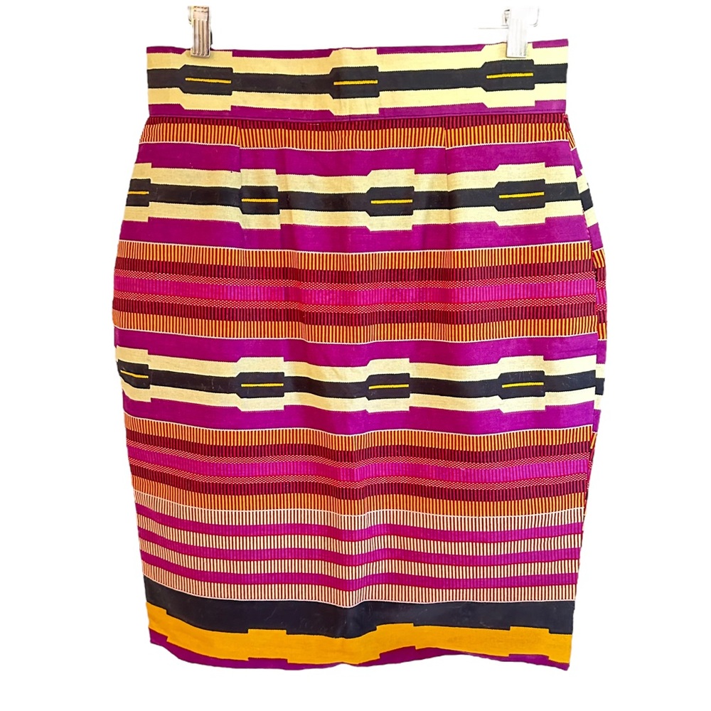 FRANCIS + BENEDICT Vibrant African Wax Print Pencil Skirt Size Small
